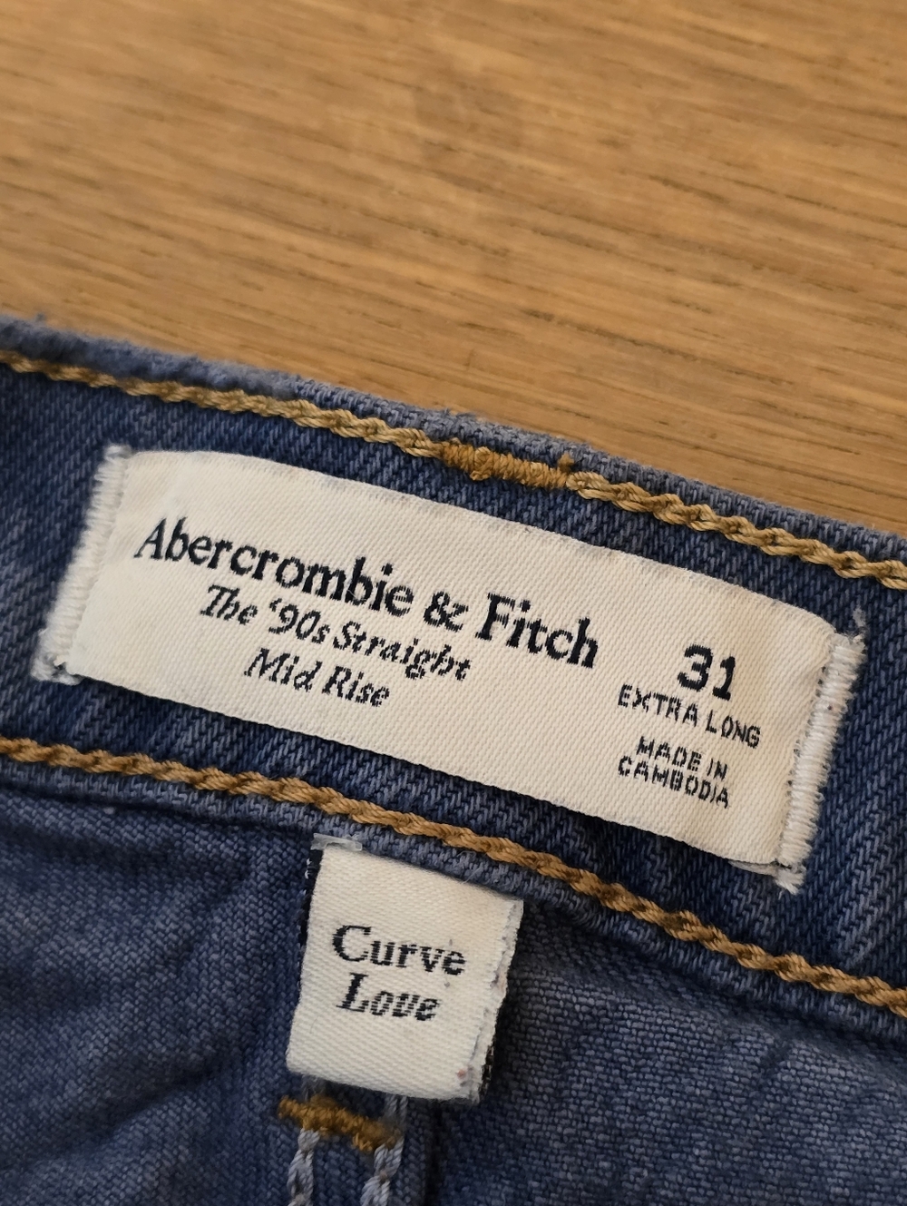 Abercrombie & Fitch Curve Love The '90s Straight Mid Rise Jean 31XL - Picture 4 of 13